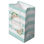Fröhliches Muttertagsmuster Mittlere Geschenktüte (Rückseite Schrägansicht)