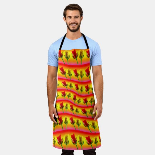 Fröhliches Muttertagsmuster Schürze (Getragen)