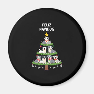 Fröhliches Navidog Weihnachten Hund T-Shirt, Lusti Magnet