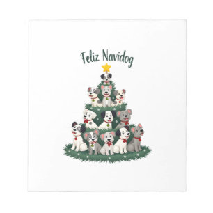 Fröhliches Navidog Weihnachts Hund T-Shirt, Lustig Notizblock