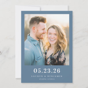 Fröhliches Navy-Foto ohne Pose Save The Date