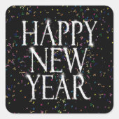 Fröhliches Neues Jahr Quadratischer Aufkleber (Vorderseite)