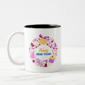 fröhliches Neujahrsdesign der Tasse (Links)