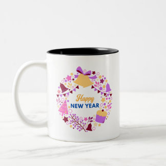 fröhliches Neujahrsdesign der Tasse