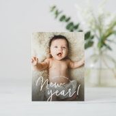 Fröhliches Neujahrsgeburt-Foto Feiertagspostkarte (Stehend Vorderseite)
