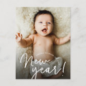 Fröhliches Neujahrsgeburt-Foto Feiertagspostkarte (Vorderseite)