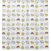fröhliches Niedlich-Wetter-Icon-Muster Duschvorhang (Vorderseite)