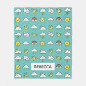 Fröhliches Niedlich Wetterikronenmuster Personalis Fleecedecke (Vorderseite)