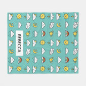 Fröhliches Niedlich Wetterikronenmuster Personalis Fleecedecke (Vorderseite (Horizontal))