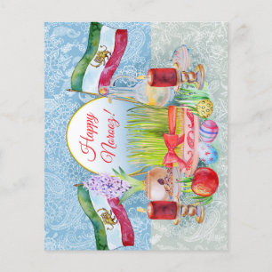 Fröhliches Norooz Haft Sin mit Löwe und Sonne Flyer
