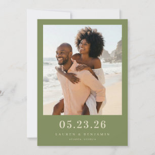 Fröhliches Olive Beach Foto Save The Date