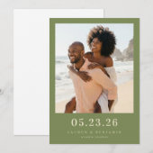 Fröhliches Olive Beach Foto Save The Date (Vorne/Hinten)