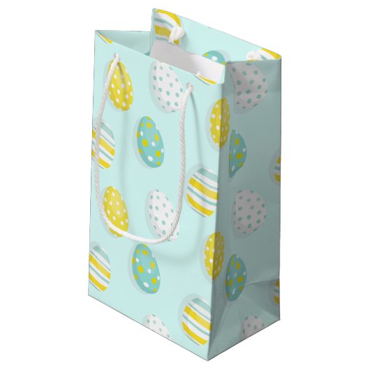 Fröhliches Osterei-Muster  Kleine Geschenktüte (Rückseite Schrägansicht)