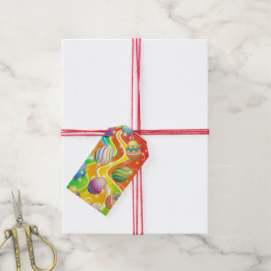 Fröhliches Ostereier Festtagsmuster Geschenkanhänger