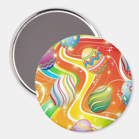 Fröhliches Ostereier Festtagsmuster Magnet (Vorderseite/Rückseite)