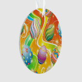 Fröhliches Ostereier Festtagsmuster Ornament (Vorderseite)