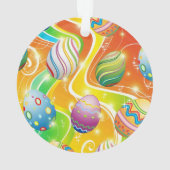 Fröhliches Ostereier Festtagsmuster Ornament (Rückseite)