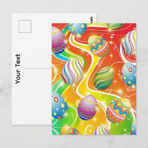 Fröhliches Ostereier Festtagsmuster Postkarte