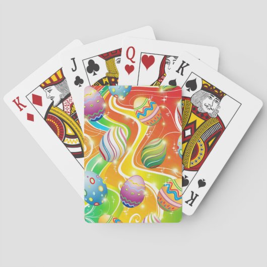 Fröhliches Ostereier Festtagsmuster Spielkarten (Rückseite)