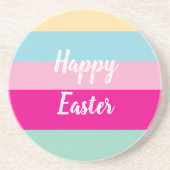 Fröhliches Osterfarbenes Streifenmuster Getränkeuntersetzer (Vorne)