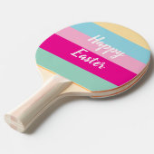 Fröhliches Osterfarbenes Streifenmuster Tischtennis Schläger (Vorderseite)