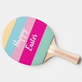 Fröhliches Osterfarbenes Streifenmuster Tischtennis Schläger (Seitenansicht)
