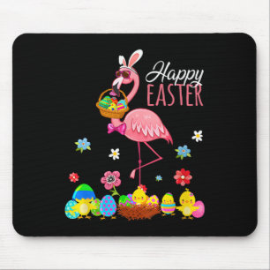 Fröhliches Osterflamingo mit Osterei Bysket Hunti Mousepad