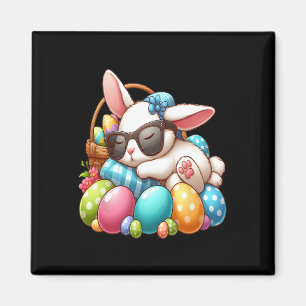 Fröhliches Osterhase Kaninchen Gesicht Lustiger Os Magnet