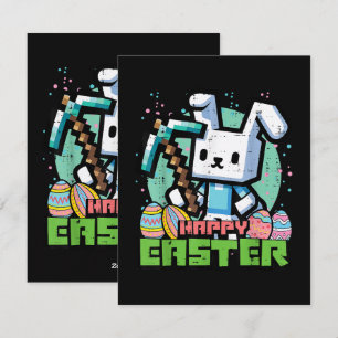 Fröhliches Osterhase Pixel Spiel  Feiertagskarte