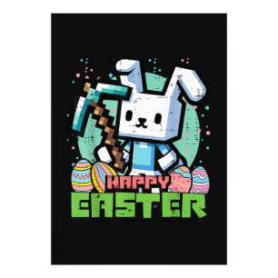 Fröhliches Osterhase-Pixel-Spiel  Fotodruck