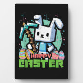 Fröhliches Osterhase Pixel-Spiel  Fotoplatte (Vorderseite)