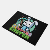 Fröhliches Osterhase-Pixel-Spiel  Fußmatte (Schrägansicht)