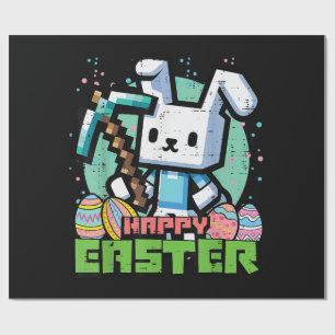 Fröhliches Osterhase Pixel Spiel  Geschenkpapier
