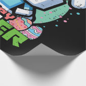 Fröhliches Osterhase Pixel Spiel  Geschenkpapier (Ecke)