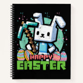 Fröhliches Osterhase Pixel Spiel  Notizblock (Vorderseite)