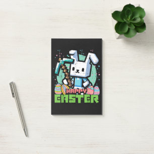 Fröhliches Osterhase Pixel Spiel  Post-it Klebezettel