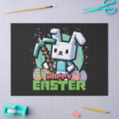 Fröhliches Osterhase Pixel Spiel  Seidenpapier (Basteln)