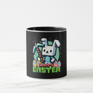 Fröhliches Osterhase Pixel Spiel  Tasse