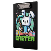 Fröhliches Osterhase Pixelspiel  Klemmbrett (Links)