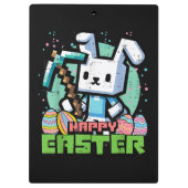 Fröhliches Osterhase Pixelspiel  Klemmbrett (Rückseite)