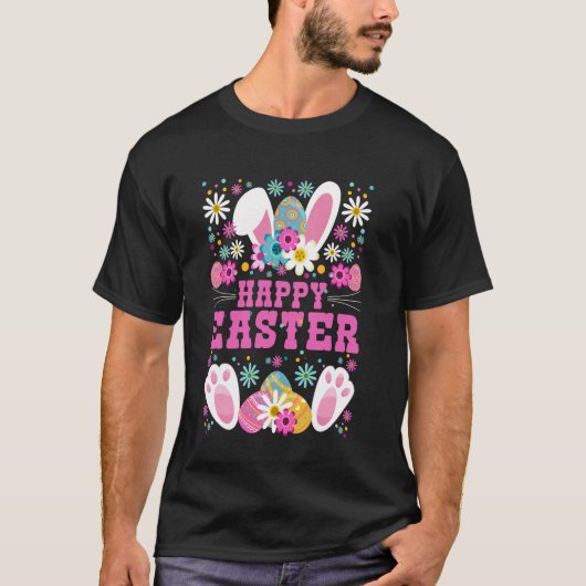 Fröhliches Osterhasen-Feierdesign T-Shirt (Vorderseite)