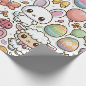 Fröhliches Osterhasenmuster Geschenkpapier (Ecke)