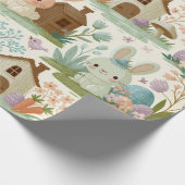 Fröhliches Osterhasenmuster Geschenkpapier (Ecke)