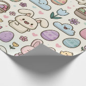 Fröhliches Osterhasenmuster Geschenkpapier (Ecke)