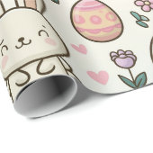 Fröhliches Osterhasenmuster Geschenkpapier (Rolleneckpunkt)