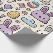 Fröhliches Osterhasenmuster Geschenkpapier (Ecke)