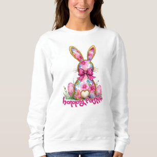 Fröhliches Ostern Florales Osterhase Florales Oste Sweatshirt
