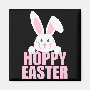 Fröhliches Ostern-Hasen-Wortwitz Süßes Rosa Mädche Magnet