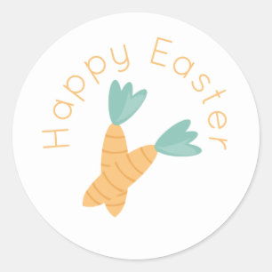 Fröhliches Ostern Karottenbündel  Runder Aufkleber