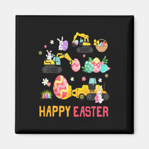 Fröhliches Ostern Kinder Bau Kran LKW Jungen Zu Magnet